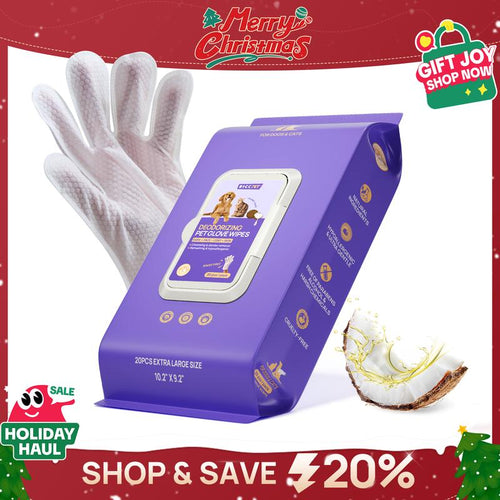 Pawse USA® Plant-Based Pet Bathing Glove Wipes (20 pcs)